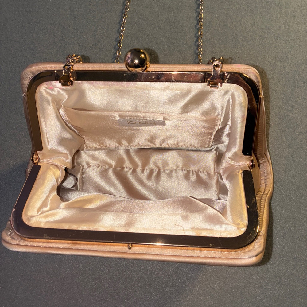 Satin Clutch Bag with Chain - Picture 6 of 8